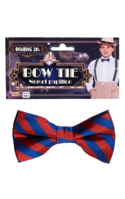 Bristol Novelty All Decades /Era Costumes Red/Blue Striped Bow Tie