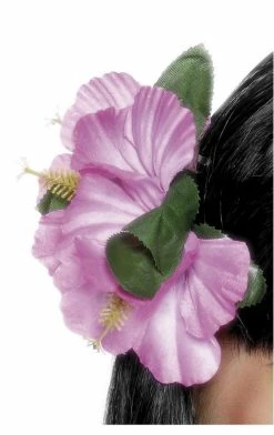 Smiffys Pink Flower Hairclip Accessory Hawaiian