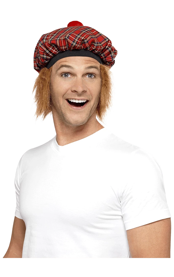 Smiffys Scottish Hat With Hair Accessory Around The World 1 Smiffys Scottish Hat With Hair Accessory Around The World