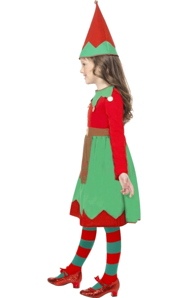 Smiffys Kids Elf Dress Costume Christmas 2 Smiffys Kids Elf Dress Costume Christmas