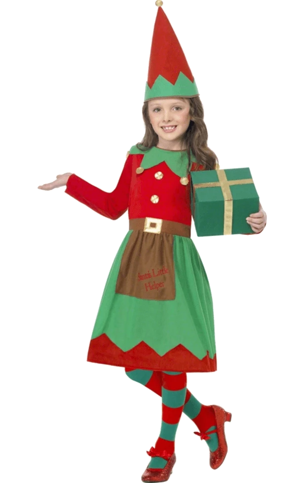 Smiffys Kids Elf Dress Costume Christmas 1 Smiffys Kids Elf Dress Costume Christmas