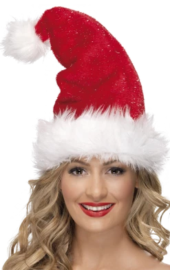 Smiffys Luxury Santa Hat With Tinsel