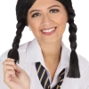 Bristol Novelty Cheerleaders Goth School Girl Plait Wig