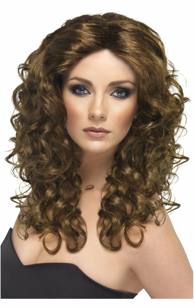 Smiffys Brown Glamour Wig All Accessories 1 Smiffys Brown Glamour Wig All Accessories