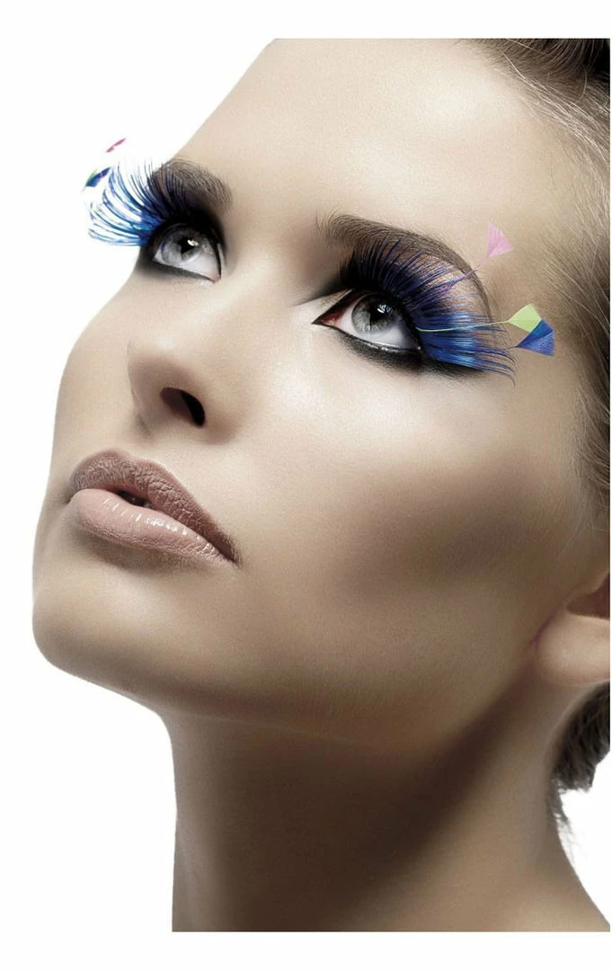 Smiffys Blue Feather Plume Eyelashes 1 Smiffys Blue Feather Plume Eyelashes