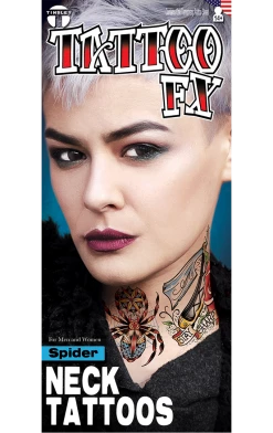 Tinsley Transfers Spider Neck Tattoo FX