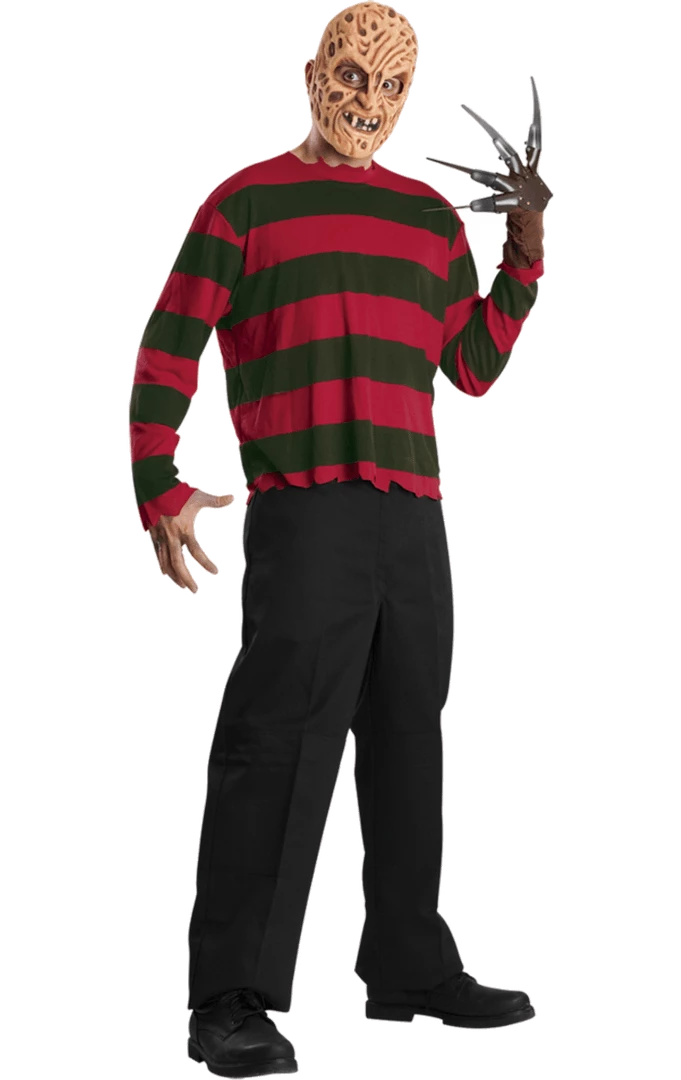 Rubies Mens Freddy Krueger Shirt With Facepiece Costume 1 Rubies Mens Freddy Krueger Shirt With Facepiece Costume