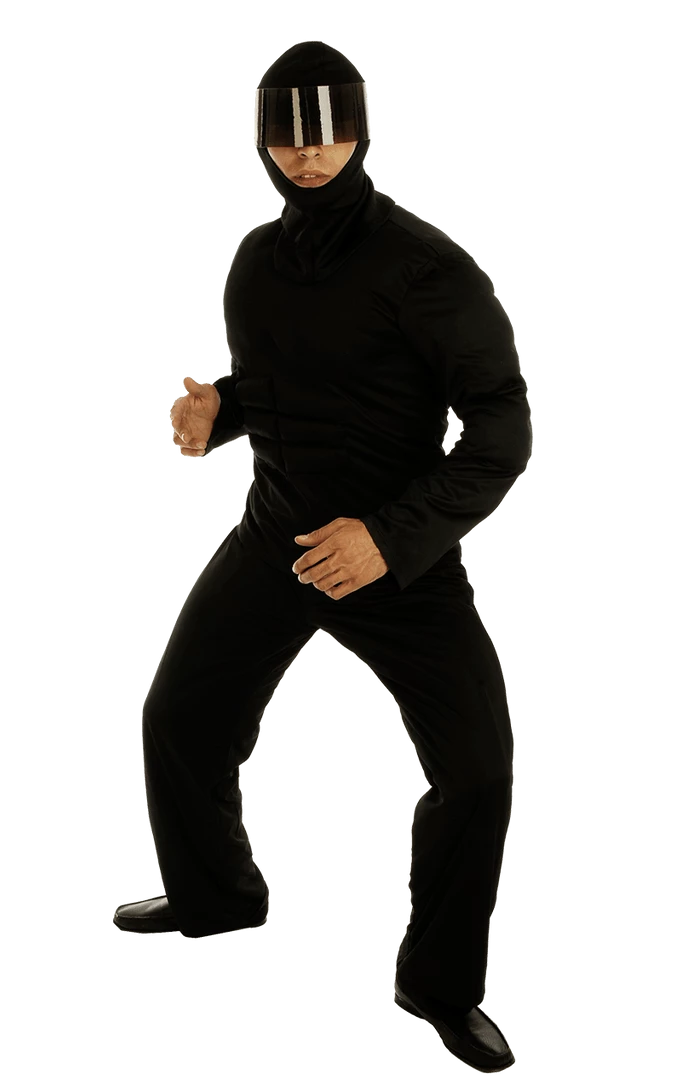 Fun Shack Ninjas Mens Black Ninja Warrior Costume 1 Fun Shack Ninjas Mens Black Ninja Warrior Costume