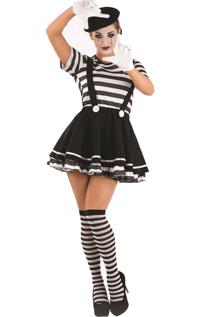 Fun Shack Halloween Muted Mime Artiste Costume 1 Fun Shack Halloween Muted Mime Artiste Costume