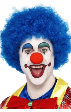 Bristol Novelty Circus Blue Clown Afro Wig