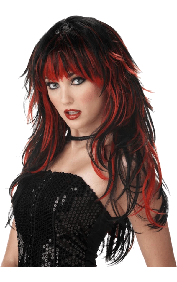 California Costumes Tempting Layered Black & Red Wig All Decades /Era Costumes 1 California Costumes Tempting Layered Black & Red Wig All Decades /Era Costumes