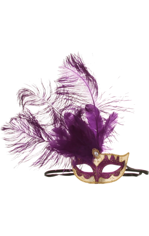 Smiffys Purple Venetian Masquerade Facepiece 1 Smiffys Purple Venetian Masquerade Facepiece