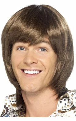 Smiffys Music & Pop/Rock Stars 70s Popstar Brown Wig