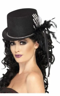 Smiffys Top Hat With Skeleton Hand