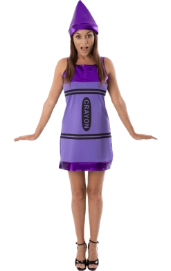 Orion Costumes Costumes Under £20 Womens Purple Crayon Dress Costume