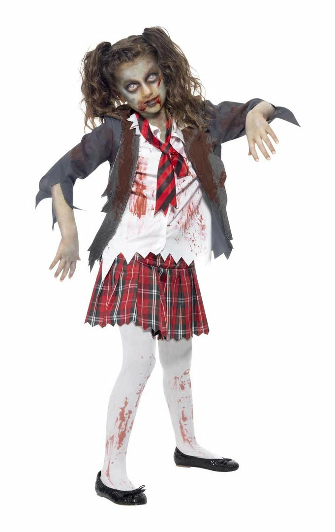 Smiffys Kids Zombie School Girl Costume 1 Smiffys Kids Zombie School Girl Costume