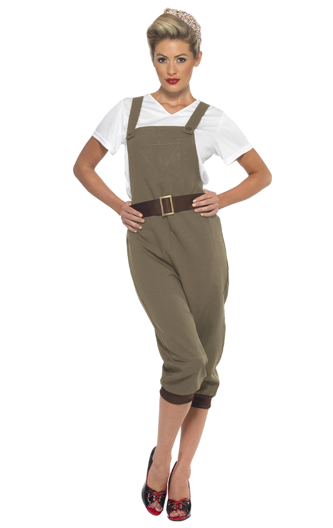 Smiffys Ladies WW2 Land Girl Costume 1 Smiffys Ladies WW2 Land Girl Costume