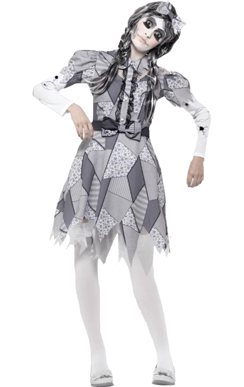 Smiffys Dolls Damaged Doll Halloween Costume 1 Smiffys Dolls Damaged Doll Halloween Costume