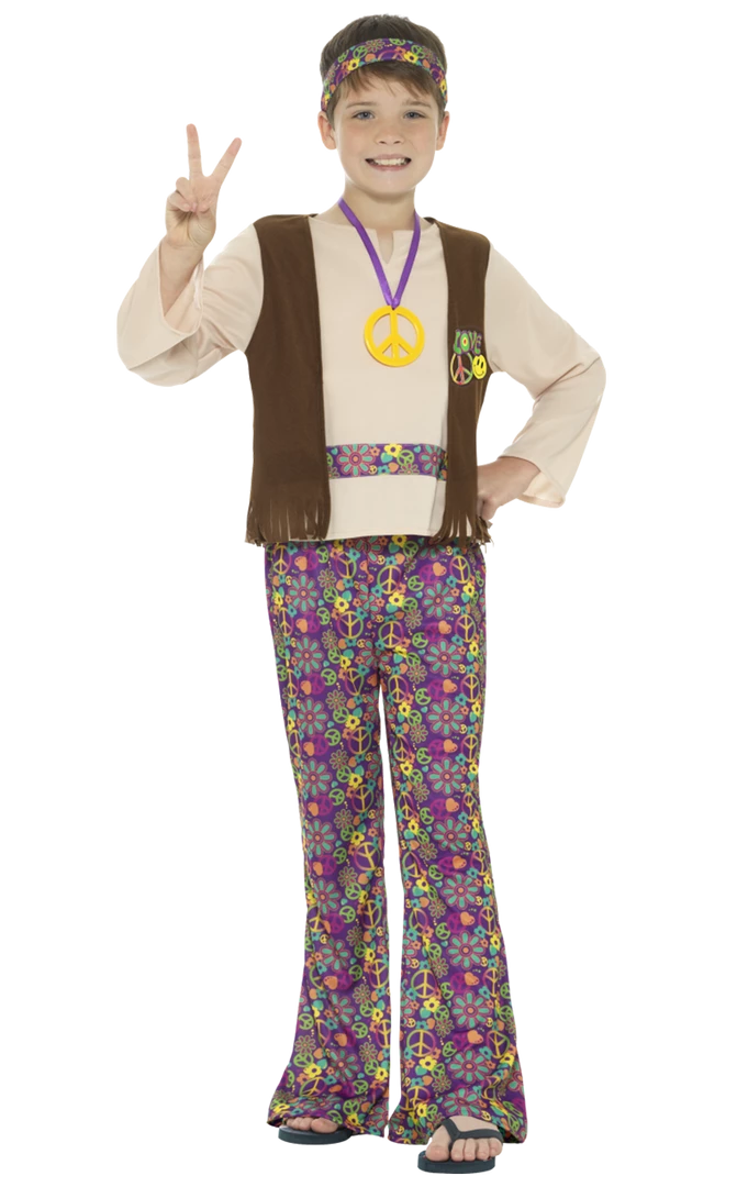 Smiffys Kids 1960s Hippy Boy Costume All Decades /Era Costumes 1 Smiffys Kids 1960s Hippy Boy Costume All Decades /Era Costumes