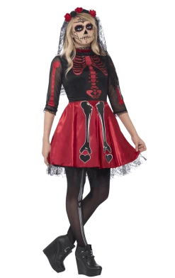 Smiffys Teen Day Of The Dead Costume Mexican