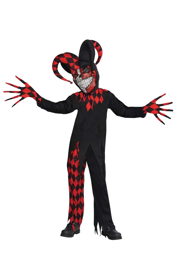 Amscan Kids Krazed Jester Costume 1 Amscan Kids Krazed Jester Costume
