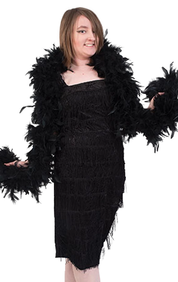 Generic Black Feather Boa Accessory 1920's 1 Generic Black Feather Boa Accessory 1920's