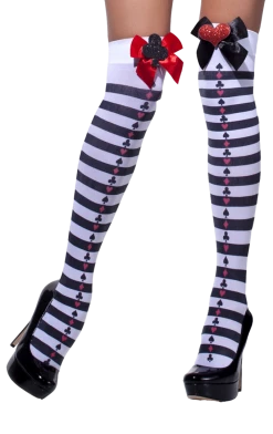 Smiffys Alice In Wonderland Stripy Bow & Glitter Stockings