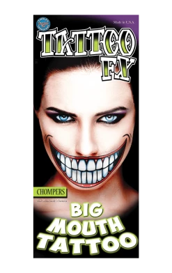 Tinsley Transfers Clowns Chompers Mouth Tattoo Accessory
