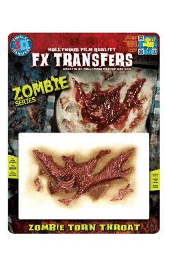 Tinsley Transfers Zombie Torn Throat FX Transfer Halloween