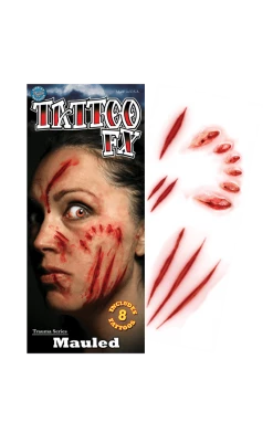 Tinsley Transfers Mauled Trauma Tattoo Halloween