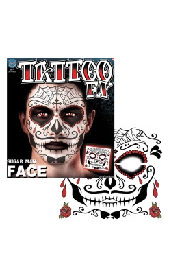 Tinsley Transfers Day Of The Dead Face Tattoo