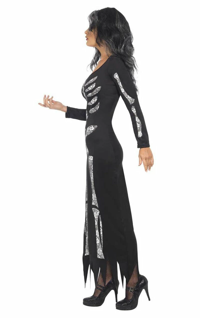 Smiffys Womens Skeleton Maxi Dress Costume Costumes Under £20 2 Smiffys Womens Skeleton Maxi Dress Costume Costumes Under £20
