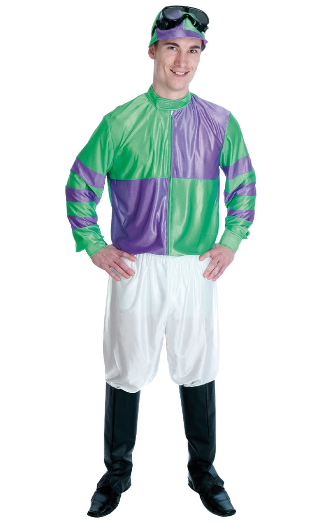 Fun Shack Mens Green And Purple Jockey Costume 1 Fun Shack Mens Green And Purple Jockey Costume