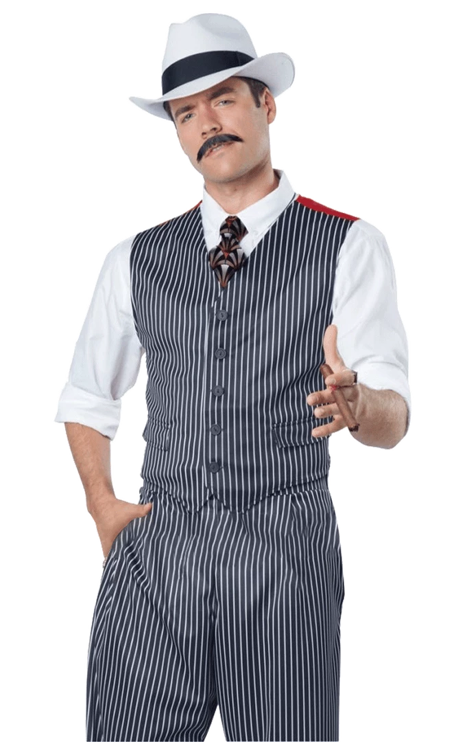 California Costumes Mens 1920s Pinstripe Mobster Costume All Decades /Era Costumes 2 California Costumes Mens 1920s Pinstripe Mobster Costume All Decades /Era Costumes