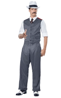 California Costumes Mens 1920s Pinstripe Mobster Costume All Decades /Era Costumes