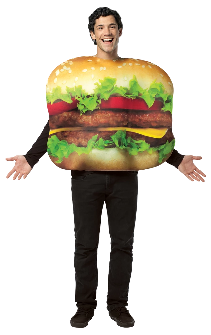 Rasta Imposta Food & Drink Adult Double Cheeseburger Costume 1 Rasta Imposta Food & Drink Adult Double Cheeseburger Costume