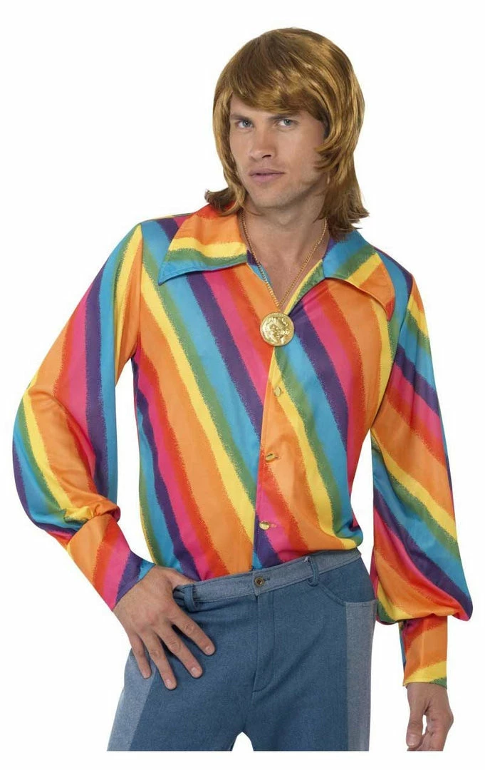 Smiffys Mens 70s Rainbow Coloured Shirt Costumes Under £20 1 Smiffys Mens 70s Rainbow Coloured Shirt Costumes Under £20