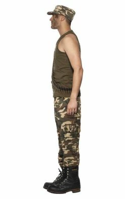 Smiffys Military Mens Khaki Camo Soldier Costume
