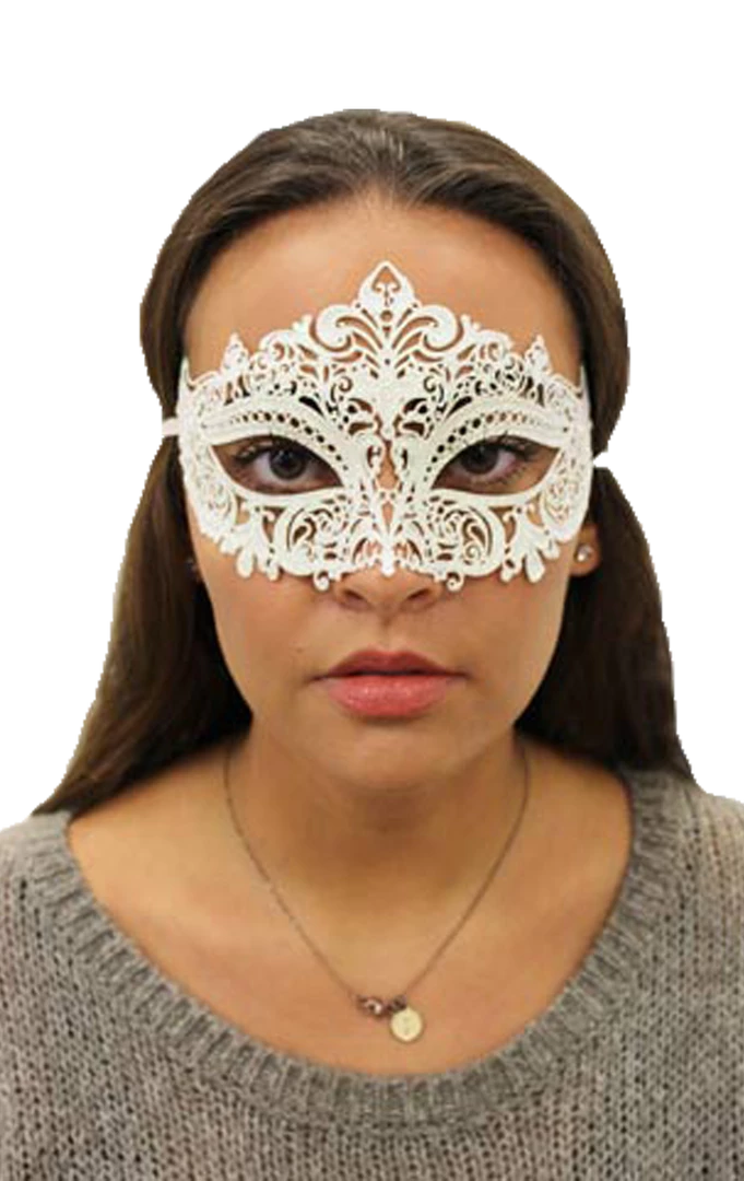 Generic Masquerade Ball White Metal Masquerade Facepiece 1 Generic Masquerade Ball White Metal Masquerade Facepiece
