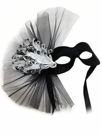 Generic All Accessories Black & White Masquerade Facepiece 1 Generic All Accessories Black & White Masquerade Facepiece