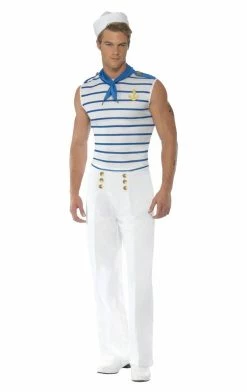 Smiffys Mens Fever French Sailor Costume Military