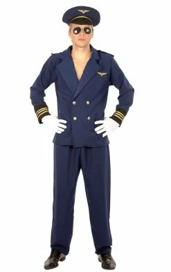 RG Costumes & Accessories Mens Flight Captain Pilot Costume Pilots & Cabin Crew