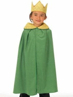 Charlie Crow Kids Green Cloak & Crown Costume Book Characters
