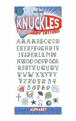 Tinsley Transfers Book Characters Knuckles Tattoo Set Accessory