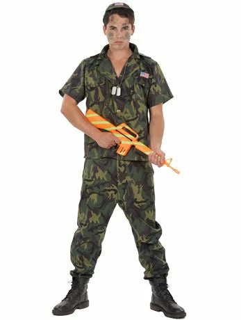 Generic Mens Camoflauge Soldier Costume 1 Generic Mens Camoflauge Soldier Costume