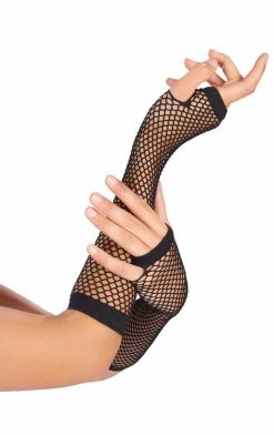 Generic 1980's Black Fishnet Gloves