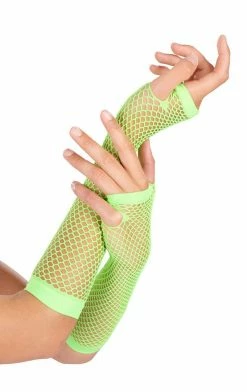 Generic Neon Green Fishnet Gloves Raves