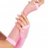 Generic Raves Neon Pink Fishnet Gloves