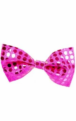 Bristol Novelty Circus Pink Sequin Bow Tie