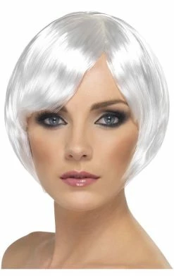 Smiffys White Babe Bob Wig Aliens